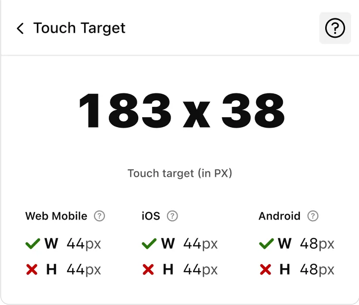 Touch targets